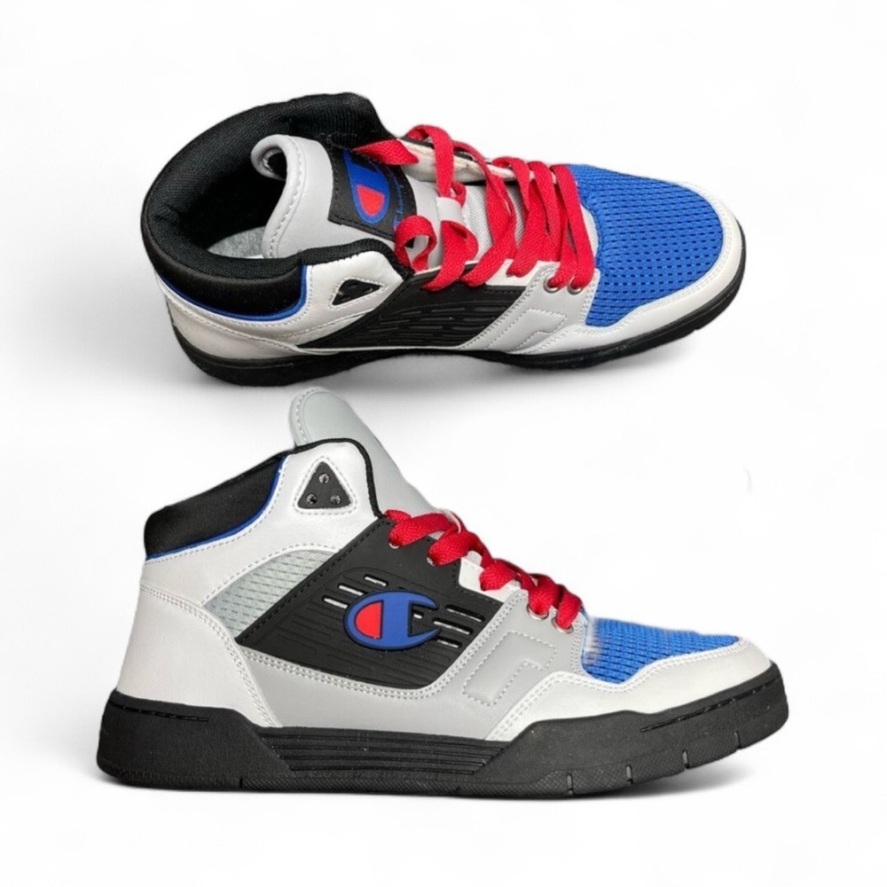 Champion Mens 3 on 3 Block Mid Top Black Multi Sneaker Shoes USA 7 y
